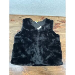 Epic Threads Girls Black Faux Fur Vest Size 4T NWT‎